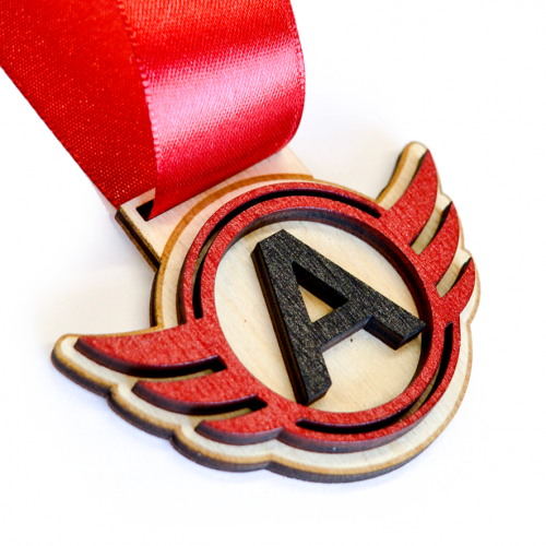 Медаль из дерева 2-слойная с УФ-печатью