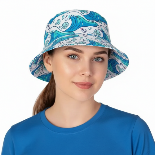 Панама с прошивкой из габардина с полной запечаткой