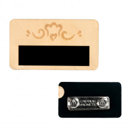 Бейдж с окном, дерево, гравировка