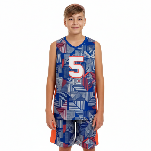 Майка баскетбольная двухсторонняя без рукава с О-вырезом