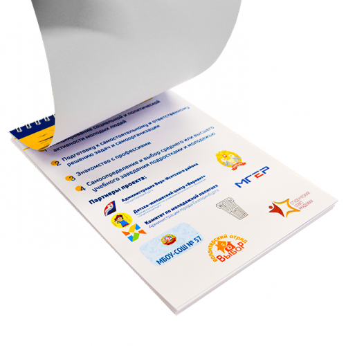 Блокнот стандартный, блок с печатными листами