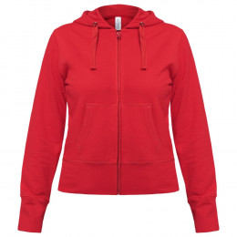 Толстовка женская Hooded Full Zip красная