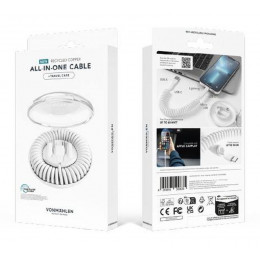 Кабель Vonmahlen Allroundo Eco для быстрой зарядки, белый