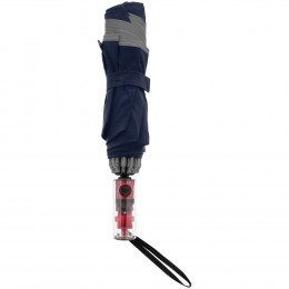 Зонт наоборот складной Futurum со светоотражающим кантом, темно-синий