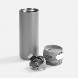 Термостакан X1 с цветной кнопкой, серый с белым