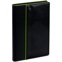 Ежедневник Alanis, недатированный, черный с зеленым