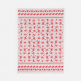 Плед Holidale, красный с молочным