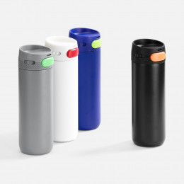 Термостакан X1 с цветной кнопкой, серый с зеленым