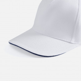 Бейсболка Long Beach, белая с темно-синим