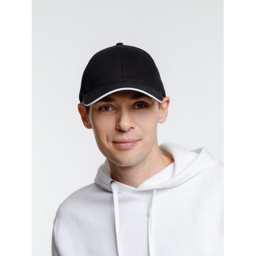 Бейсболка Spiker, черная с белым