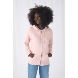 Толстовка на молнии с капюшоном женская BNC Inspire (Organic), молочно-белая