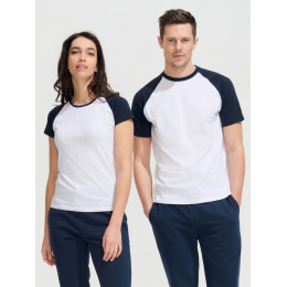 Футболка мужская двухцветная Funky 150, белая с оранжевым