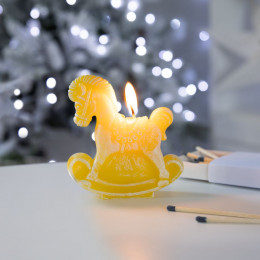 Свеча фигурная «Лошадка-качалка», желтая