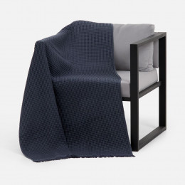 Плед вафельный Elenglect, темно-серый