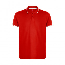 Рубашка-поло мужская SPECTRUM, к/р, красный/белый, 2XL, 100% хлопок, плотность 195 г/м2